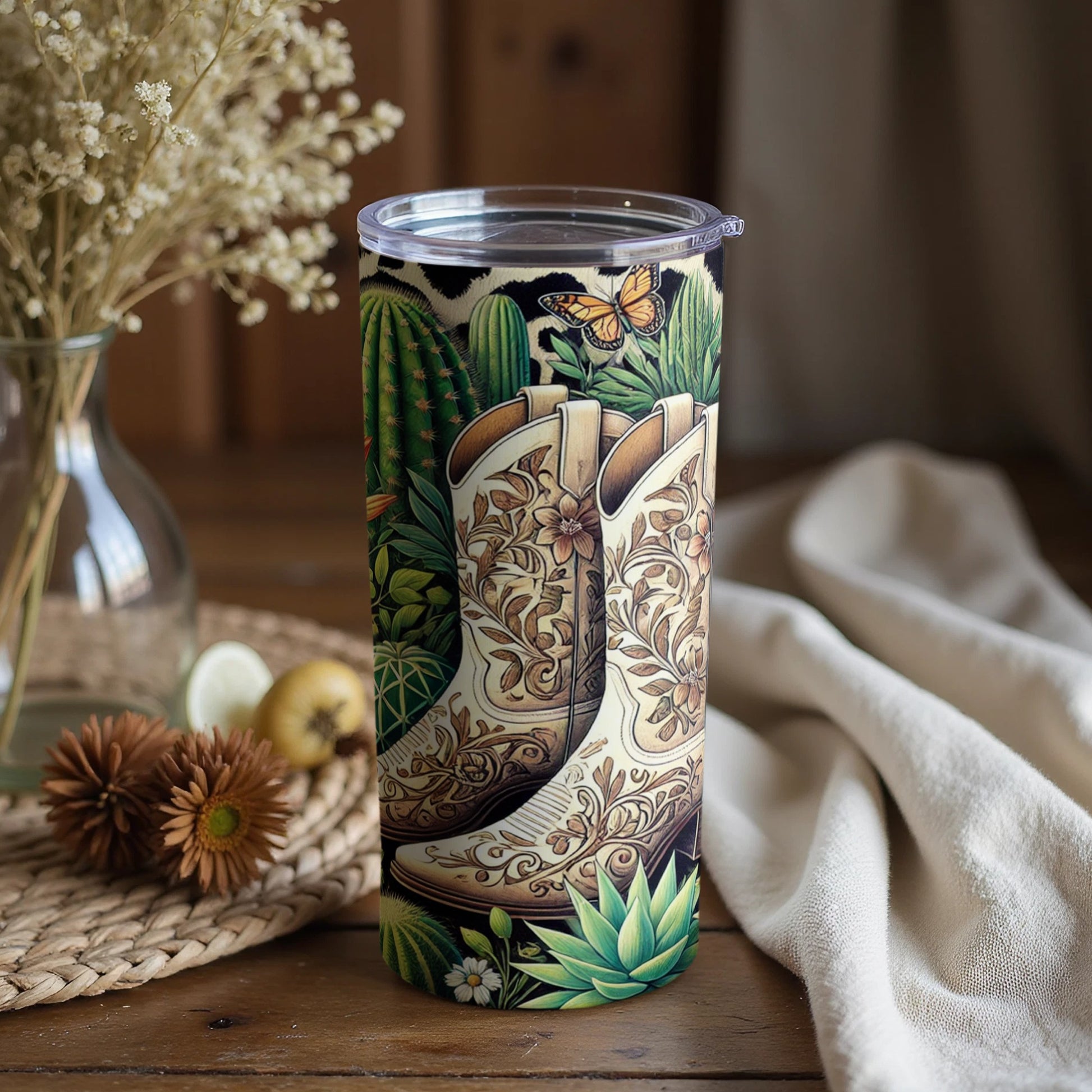 Colorful Cowboy Boot Designs for Tumbler Product