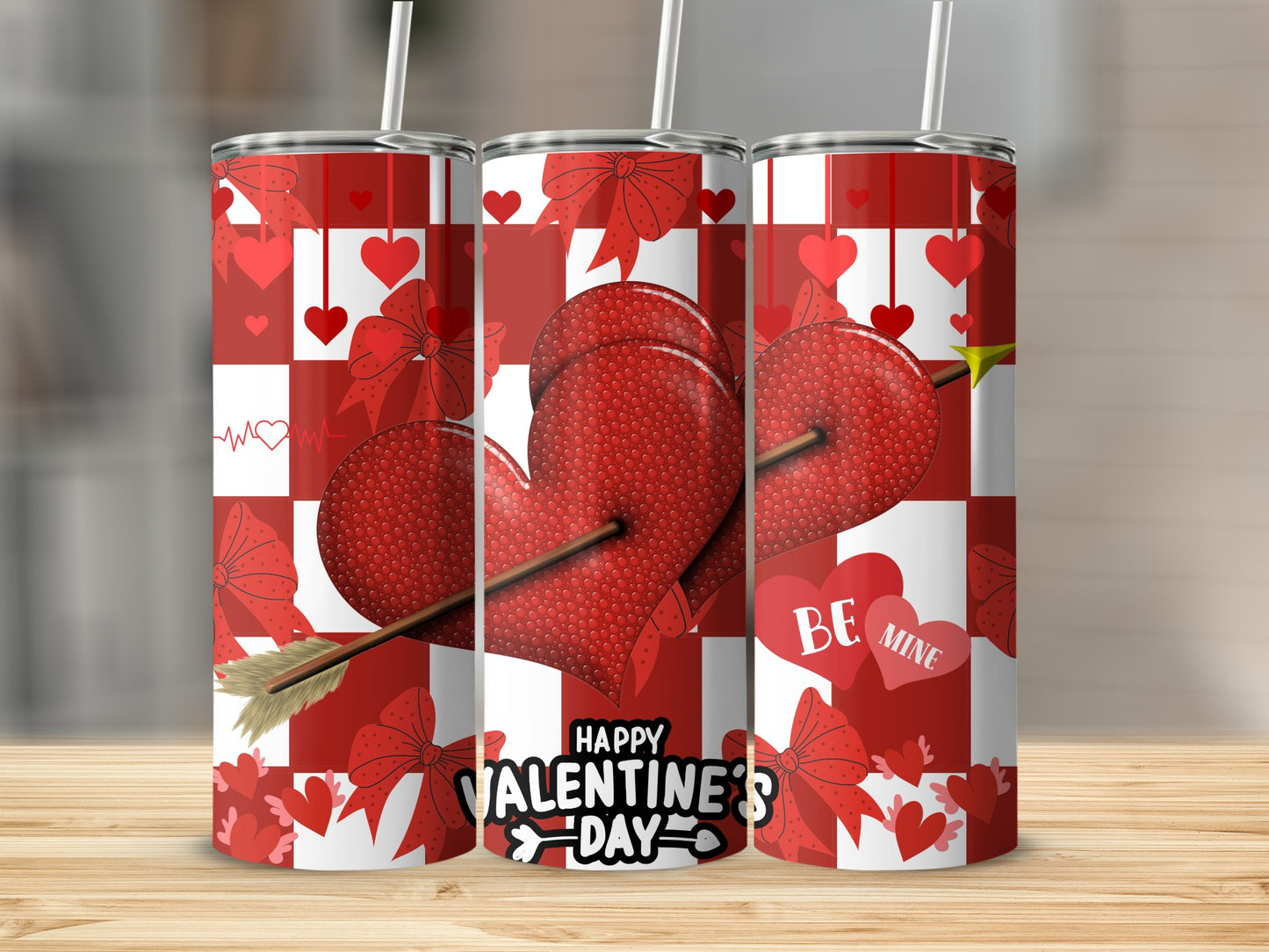 Happy Valentine's Day Arrow Hearts Tumbler
