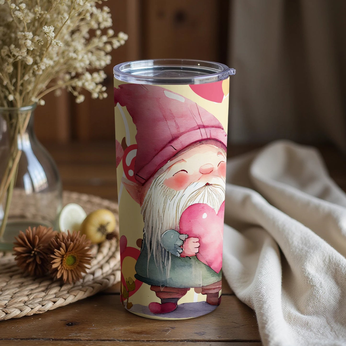 Cute Gnome With Heart Tumbler Perfect Gift For All