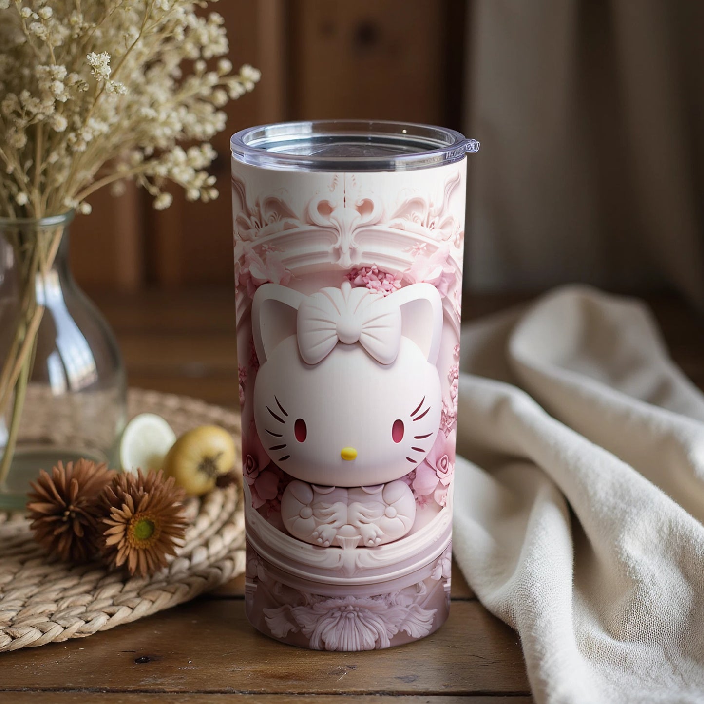 Cute Hello Kitty Design Insulated Coffee Tumbler