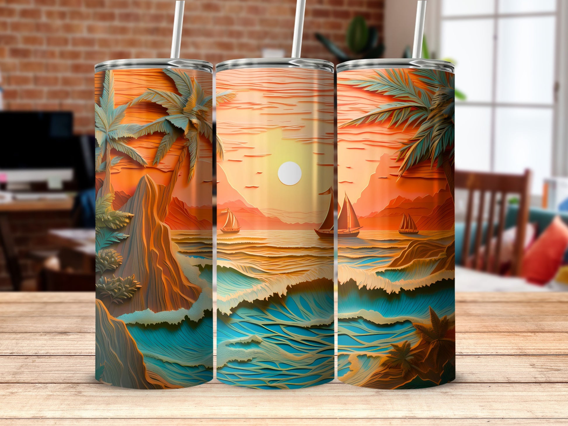 Tropical Sunset Ocean Waves Palm Trees Sailboats tumbler product type
Tropical
Sunset
Ocean Waves
Palm Trees
Sailboats
Beach Scene
Vacation Vibes
Summer Drinkware
Paradise Island
Coastal Design
Vibrant Pattern
Dimensional Art
Warm Colors
Ocean Horizon
Exotic Scenery
Outdoor Theme
Island Life
Adventure Ready
Scenic View
Abstract Landscape