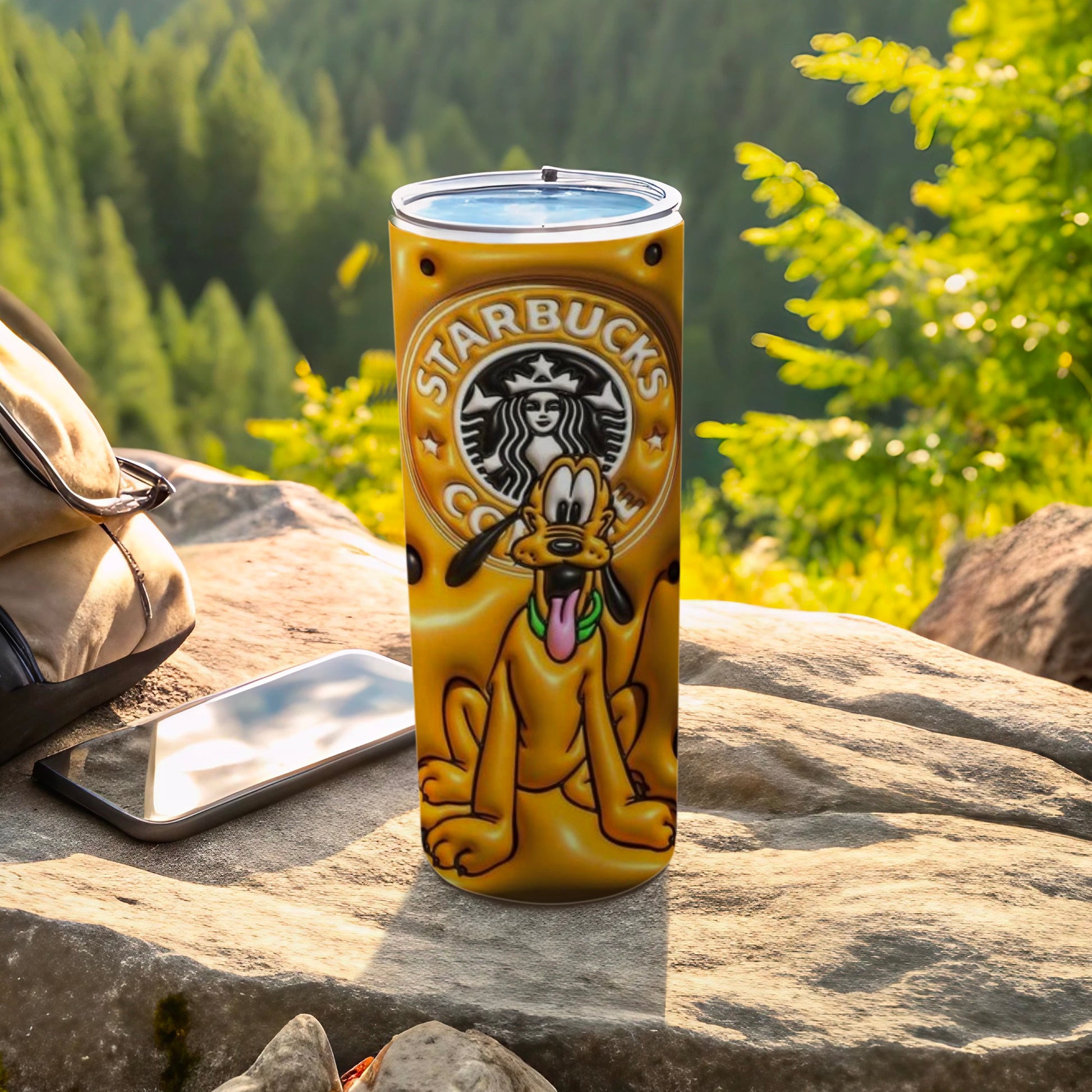 Starbucks Coffee Cup with Cartoon Dog Design Tumbler