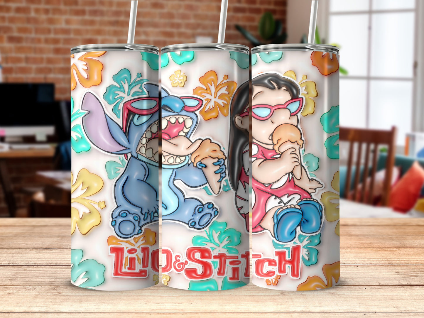 Colorful Lilo and Stitch Design Tumbler Product