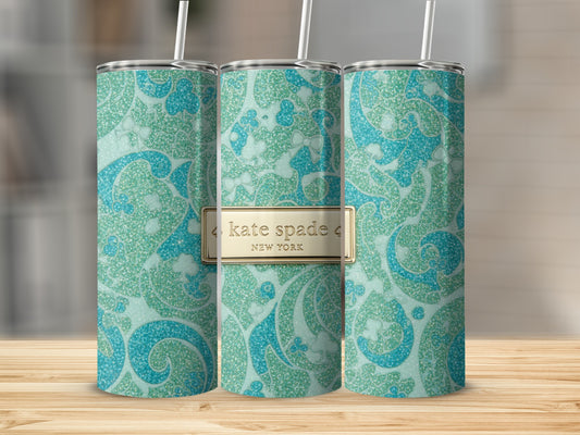 Inspired By Fabulous Turquoise Sparkle Kate Spade Inspired  Design New York Tumblers