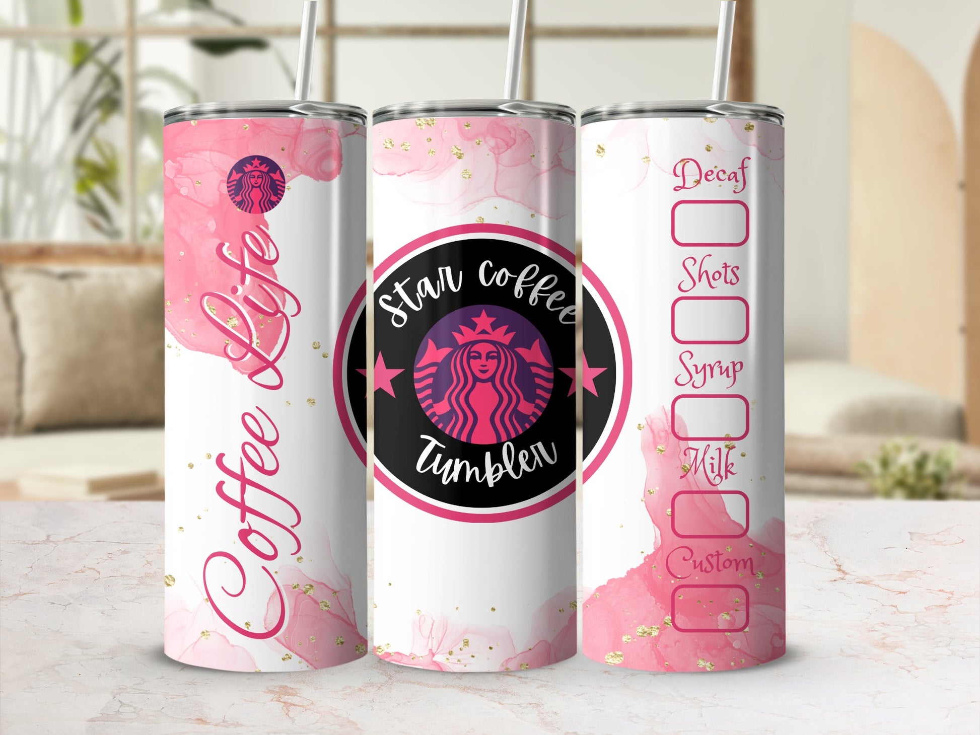 Stylish Coffee Life Star Coffee Tumbler for Coffee Lovers