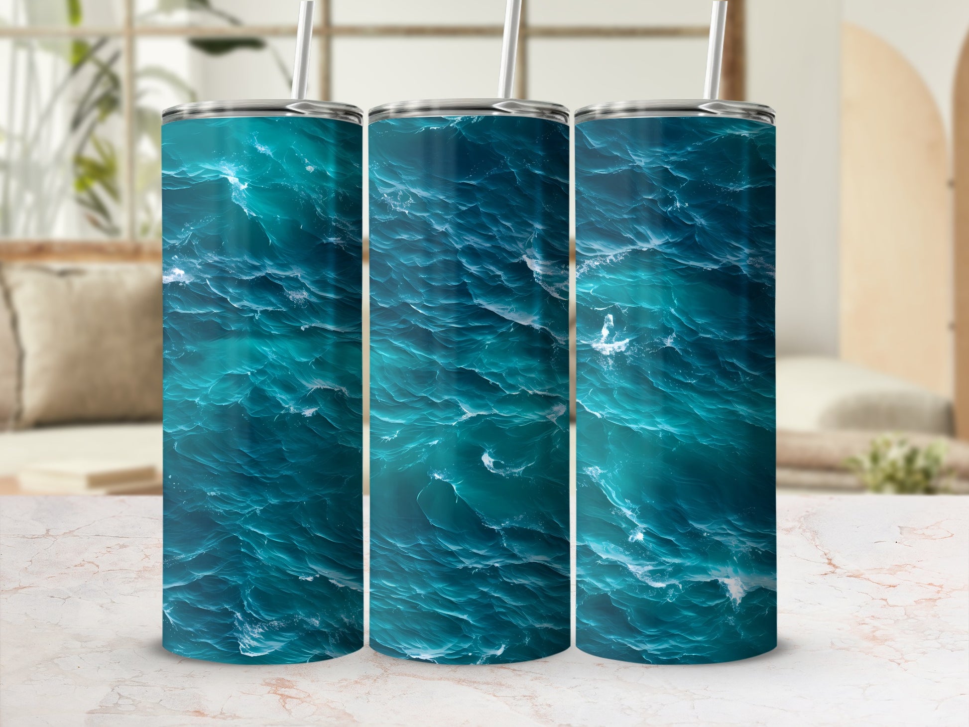 Vibrant Ocean Waves Tumbler Drink Vessel product type