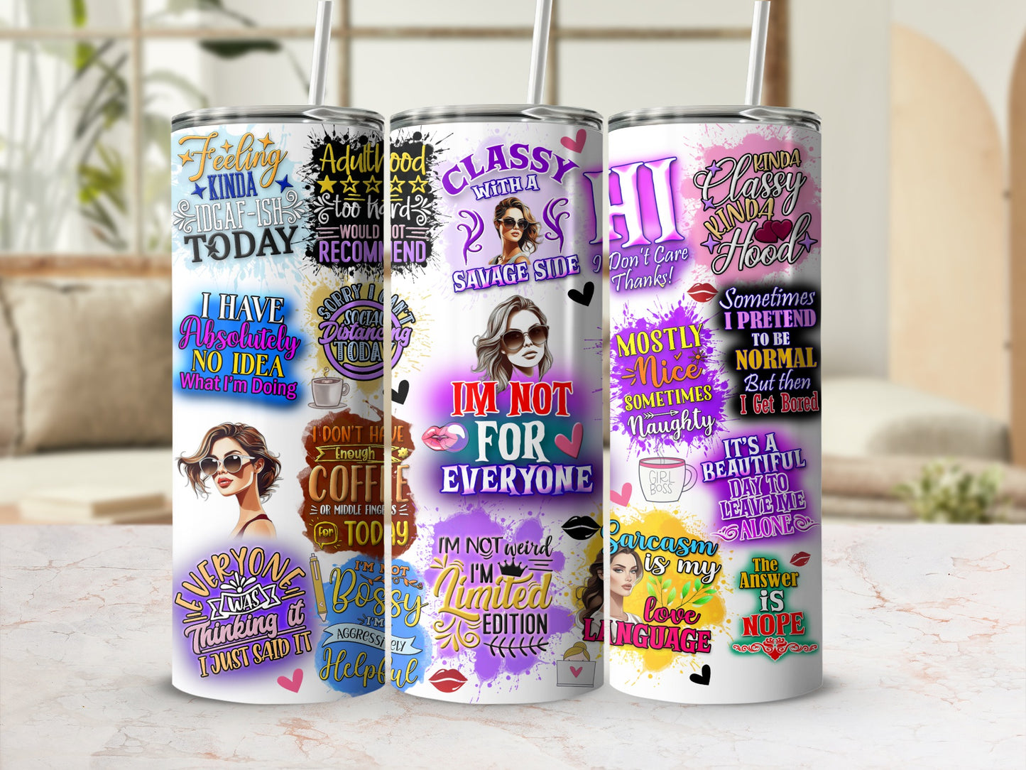 Sassy Funny Tumbler Girl Power Attitude Quotes product type