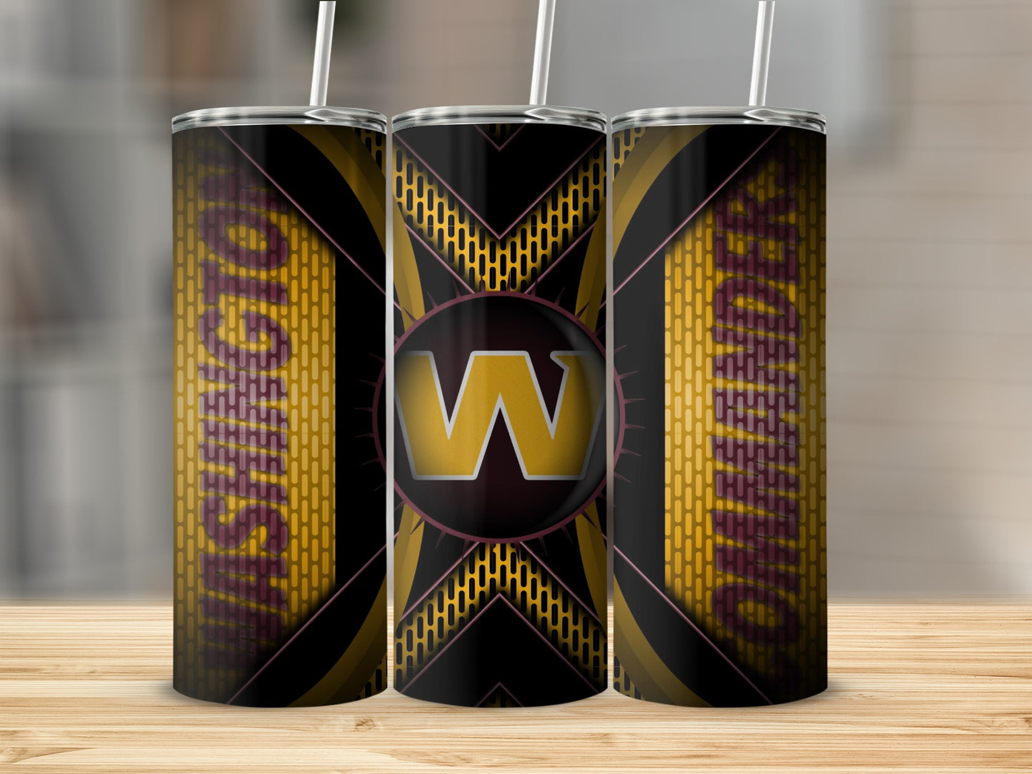 Washington Commanders Logo Abstract Art Design Tumblers