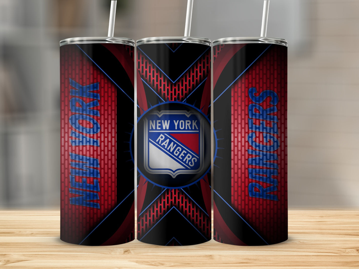 New York Rangers Emblem Intense Design Sports Tumblers
