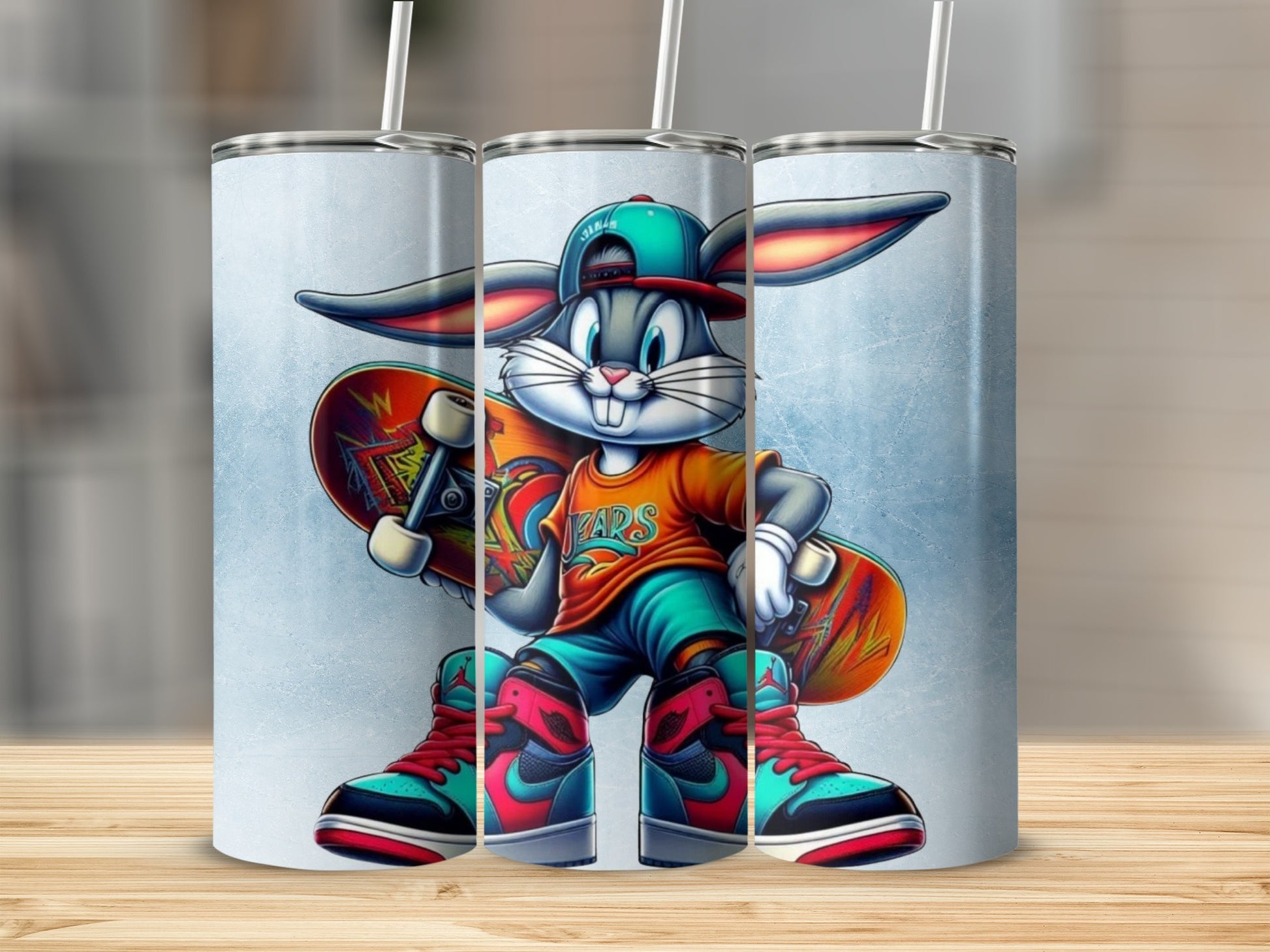 Cartoon Rabbit Skateboard Design Tumbler Cup Product