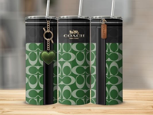 Coach New York Green Patterned Tumbler