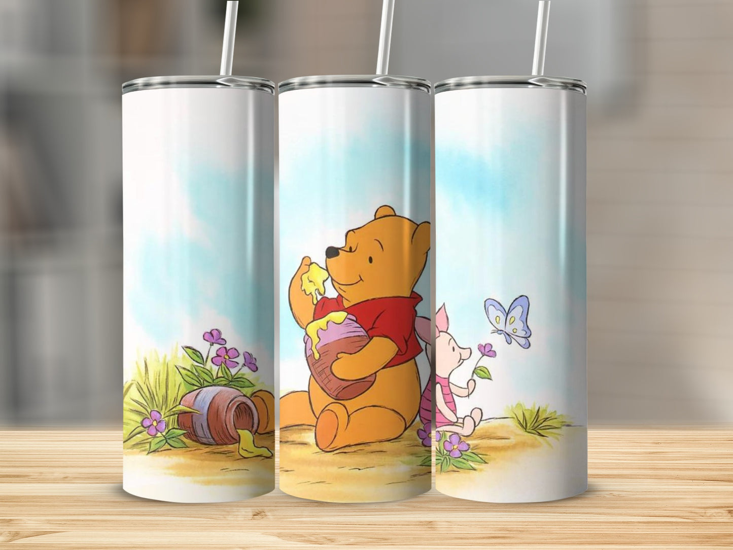 Adorable Winnie the Pooh and Piglet Drink Tumblers