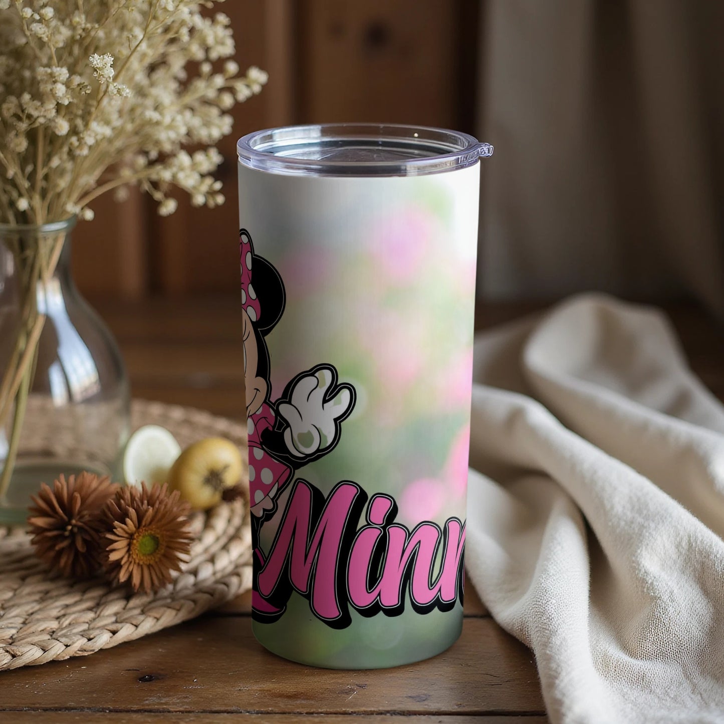 Minnie Mouse Floral Decorated Tumbler for Everyday Use