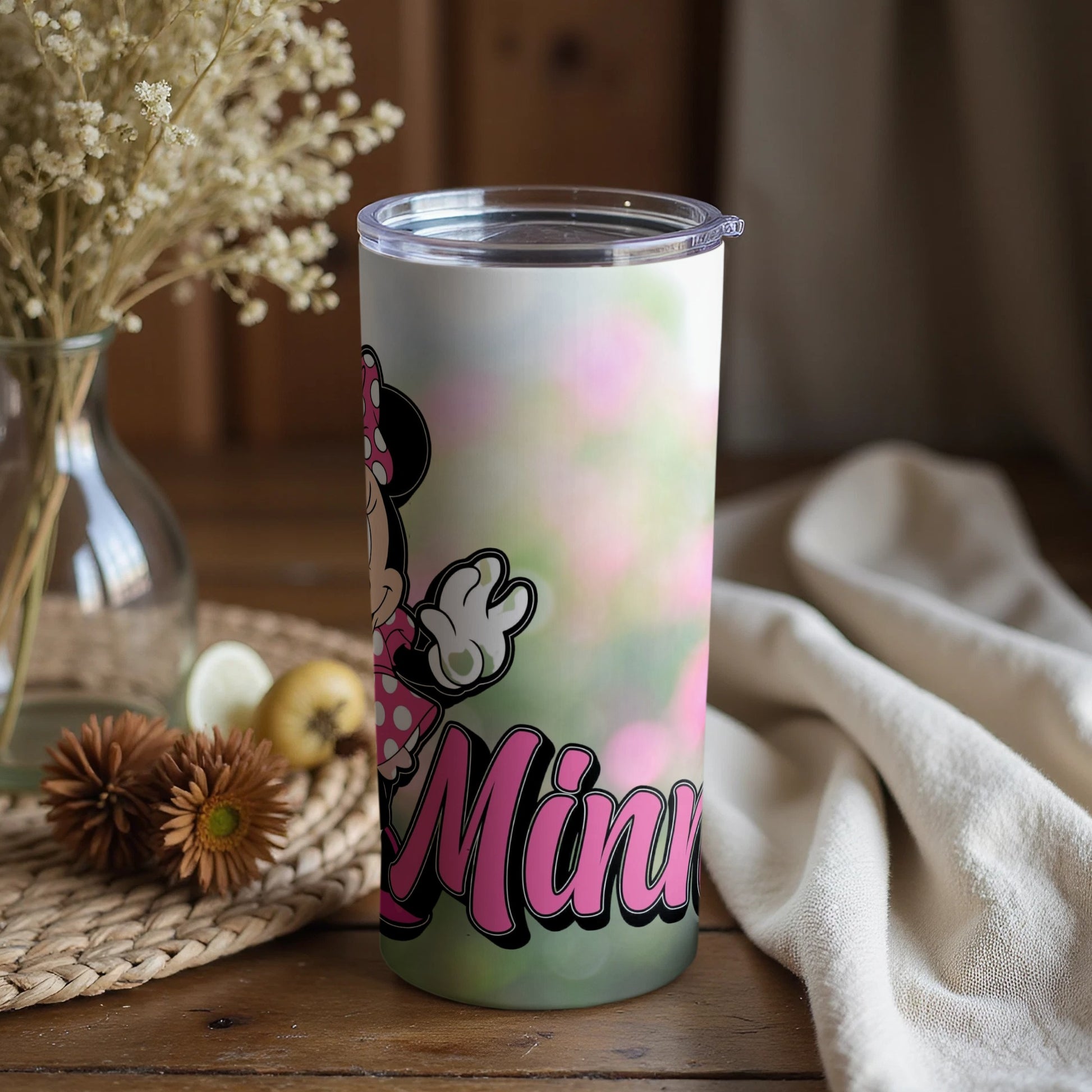 Minnie Mouse Floral Decorated Tumbler for Everyday Use