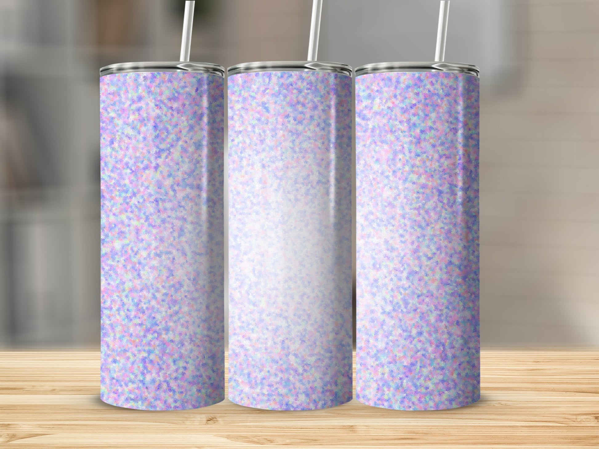 Iridescent Purple Blue Glitter Tumbler for Trendy Drinkware