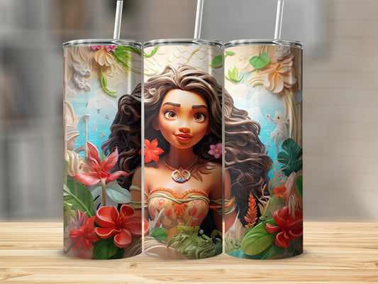 Vibrant Floral Tropical Design Tumbler for Any Drink