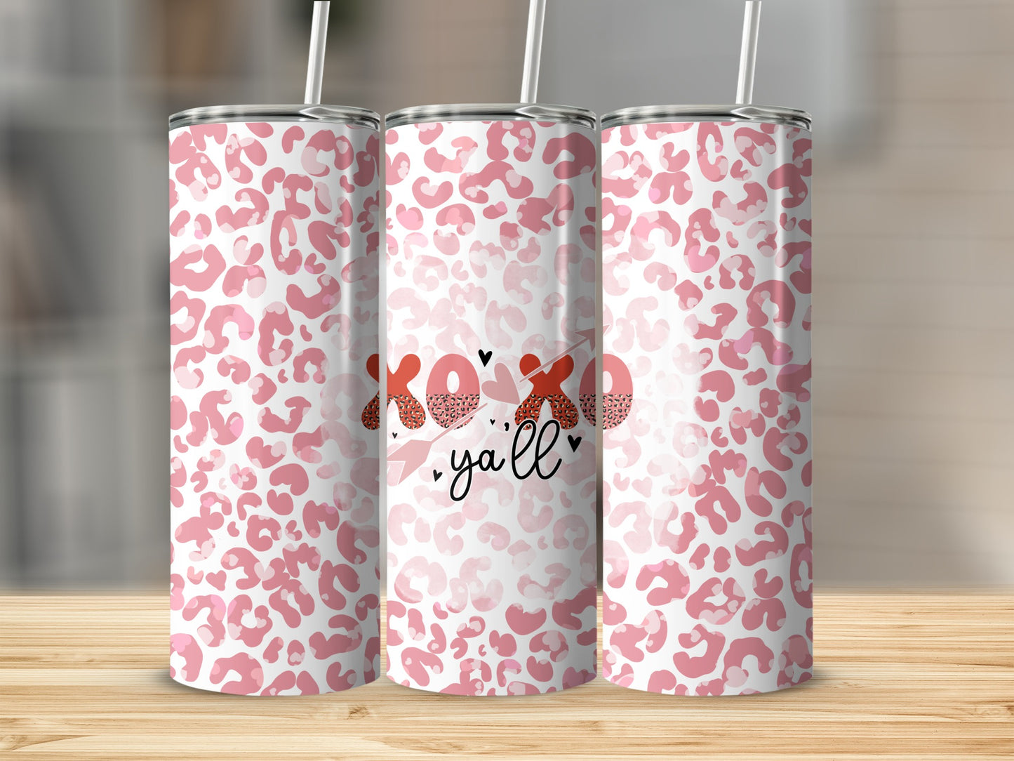 Pink Leopard Print XOXO Y'all Tumbler Product
