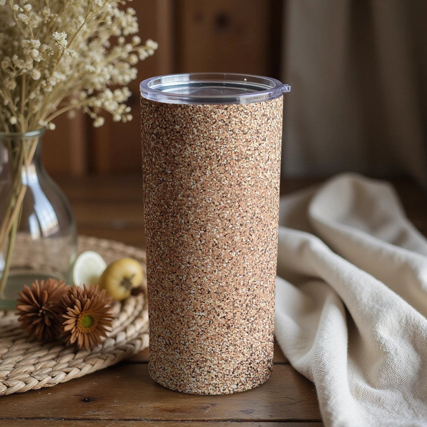 Eco-Friendly Tall Cork Design Insulated Tumbler