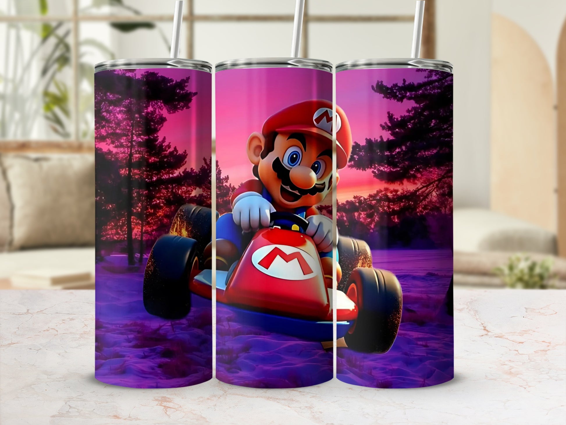 Colorful Racing Character Design Tumbler For Gamers