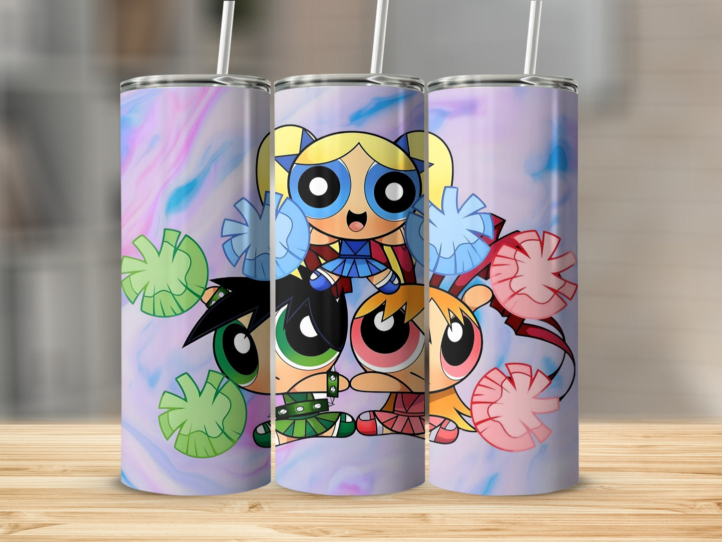 Cheerleading Team Character Printed Tumbler Cup Collection