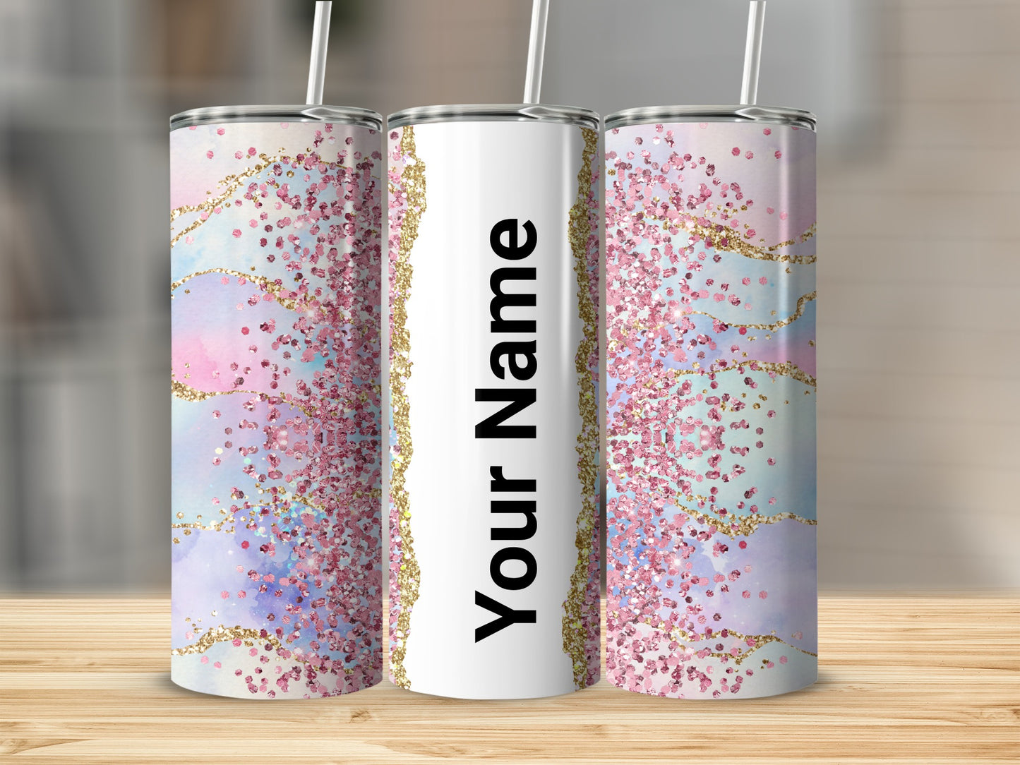 Colorful Custom Glitter Design Tumbler Personalized Gift