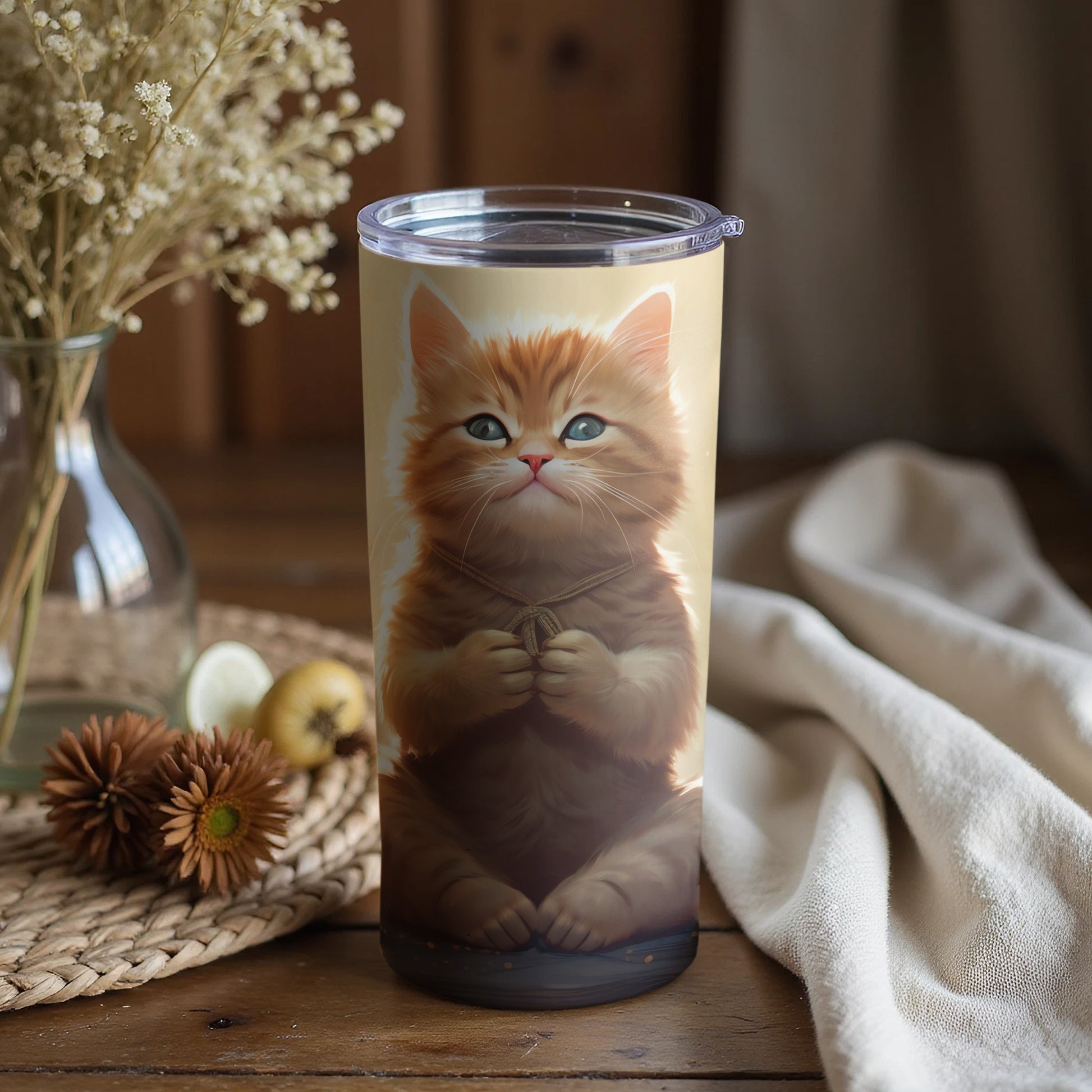Adorable Meditating Orange Kitten Tumbler product type