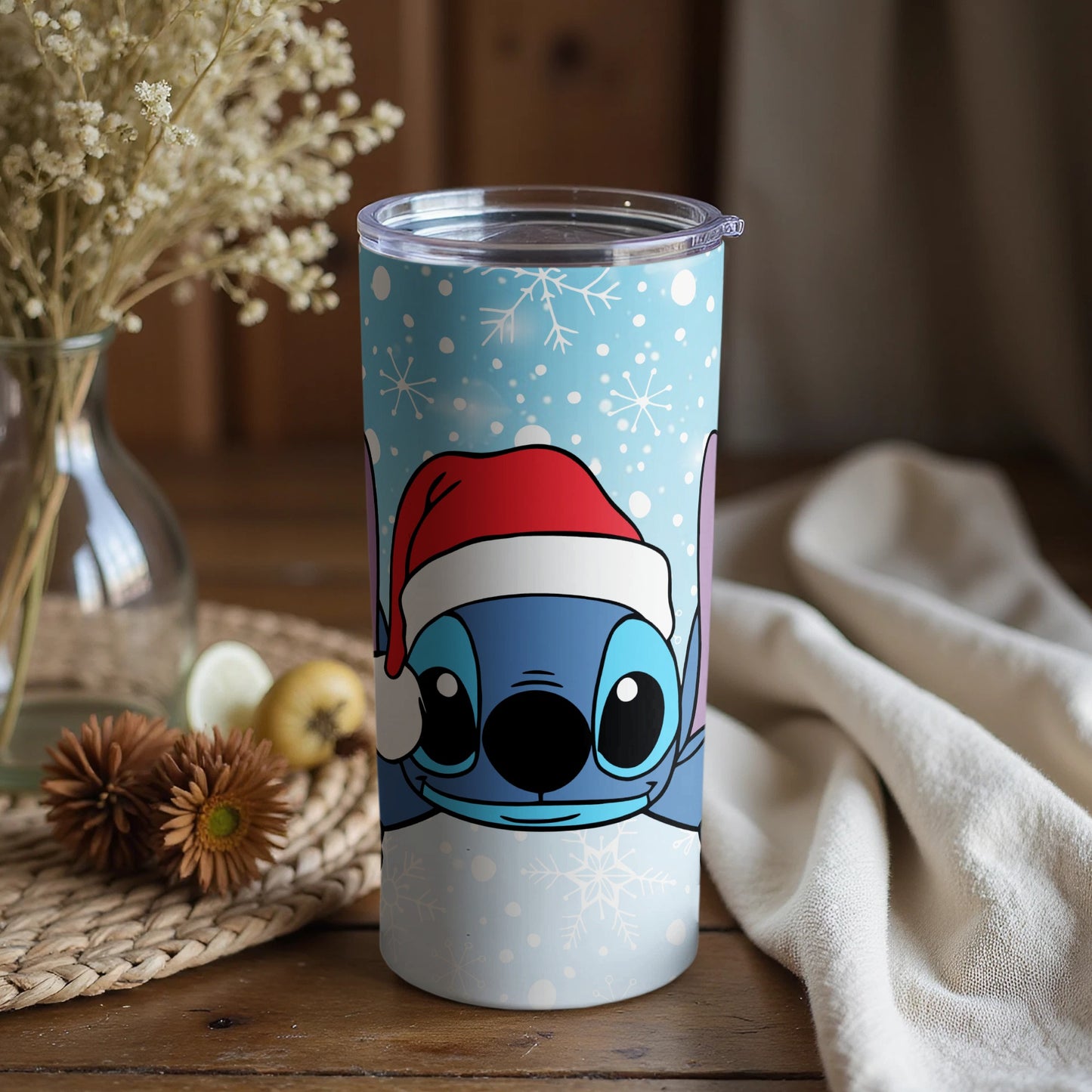 Festive Stitch Tumbler Cup With Cute Holiday Design