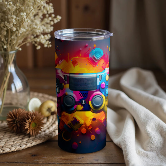 Vibrant Gaming Themed Tumbler for Gamers and Fans