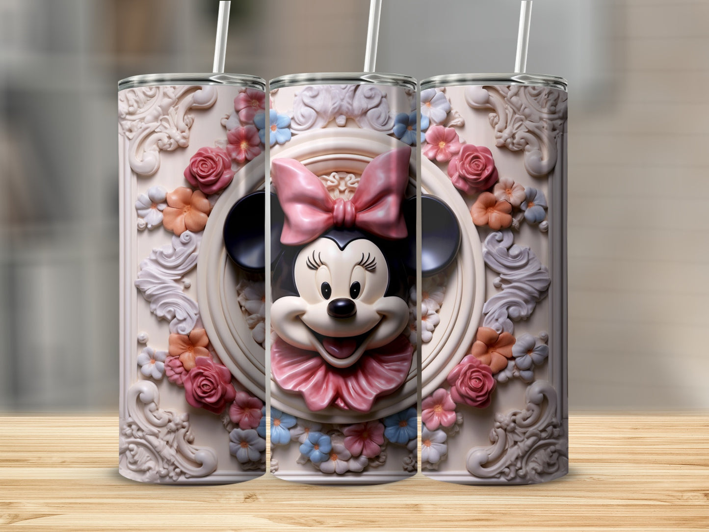 Minnie Mouse Floral Themed Tumbler Product