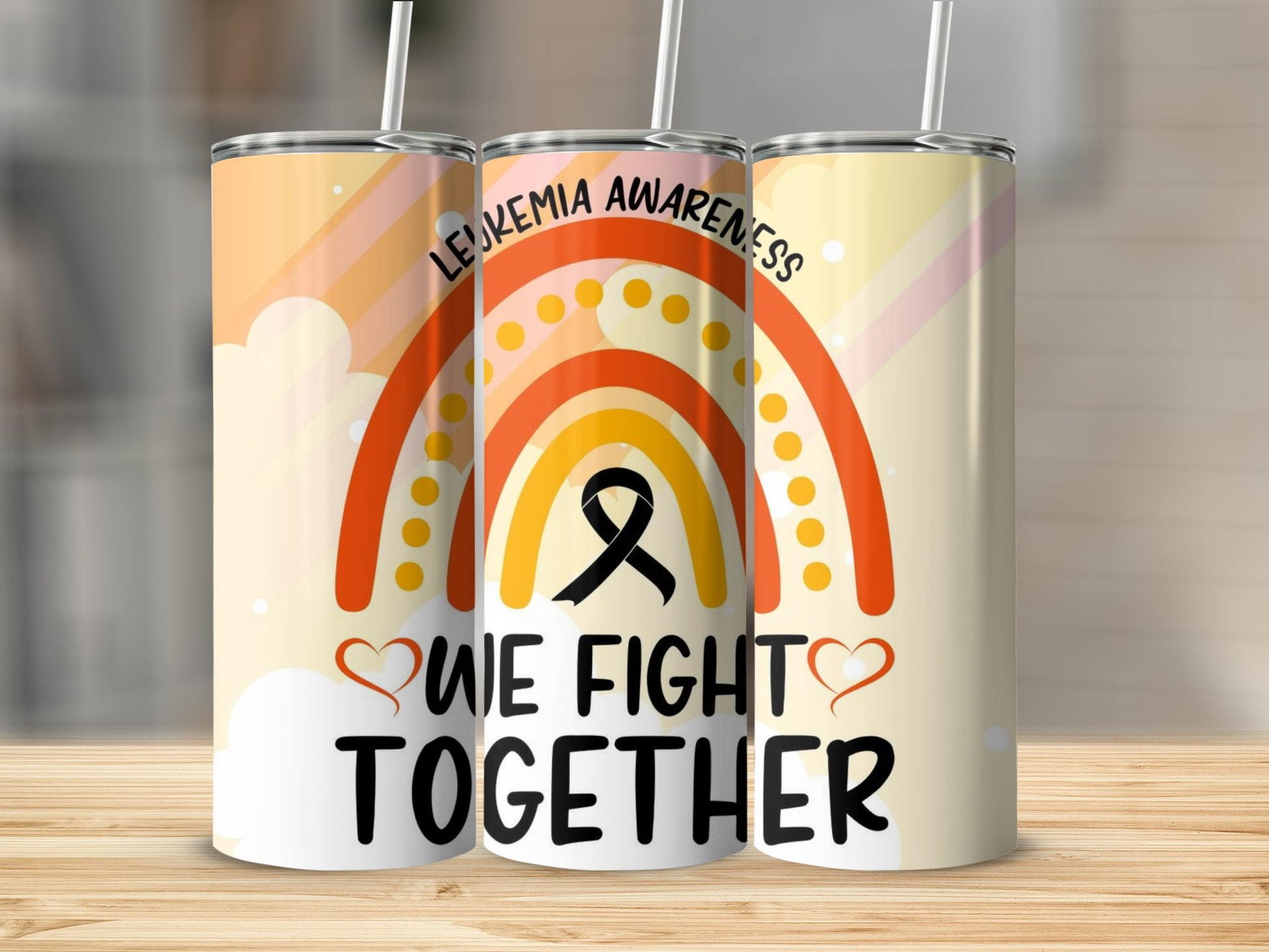 Leukemia Awareness We Fight Together Tumbler Cup