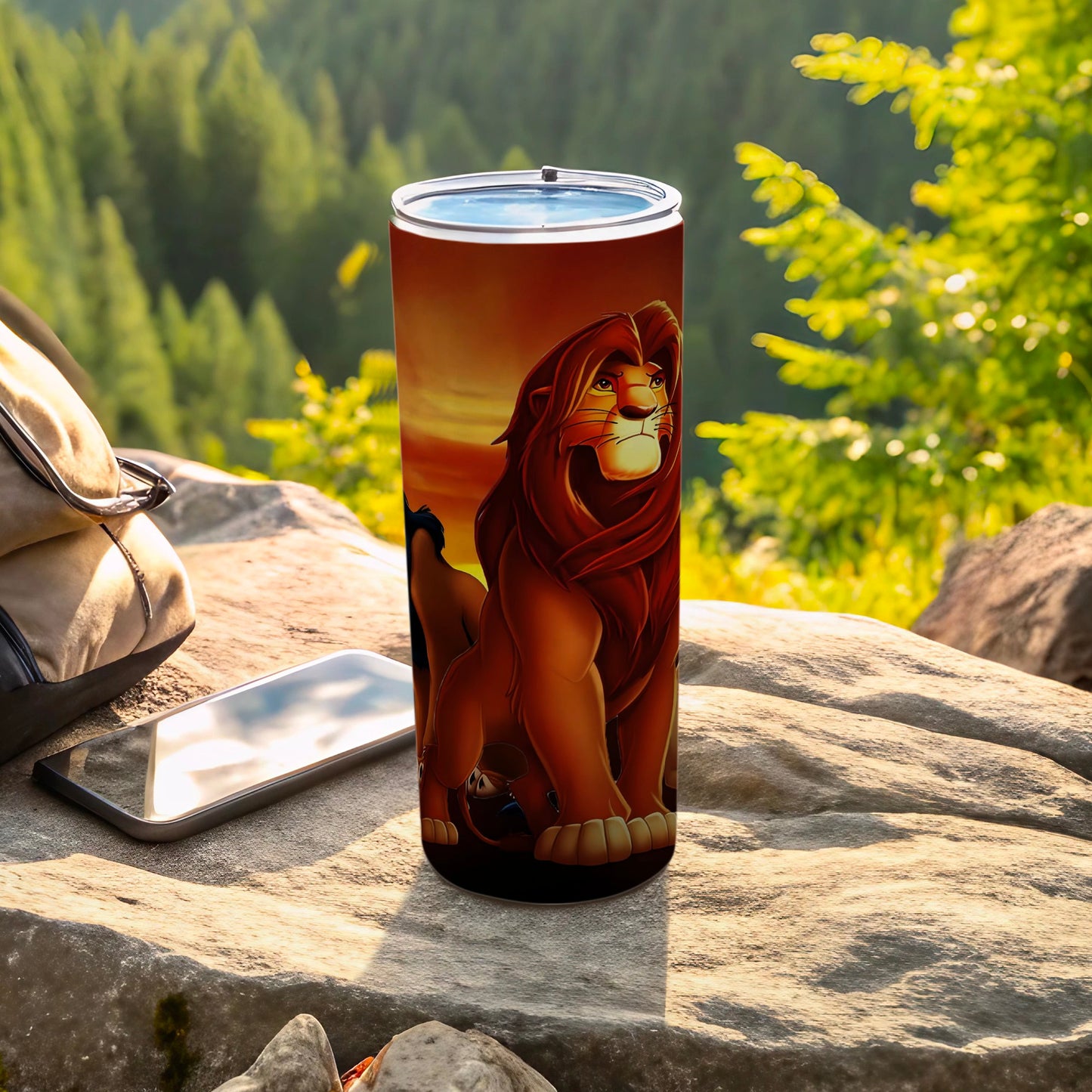 Majestic Lion Tumbler for Outdoor Adventures