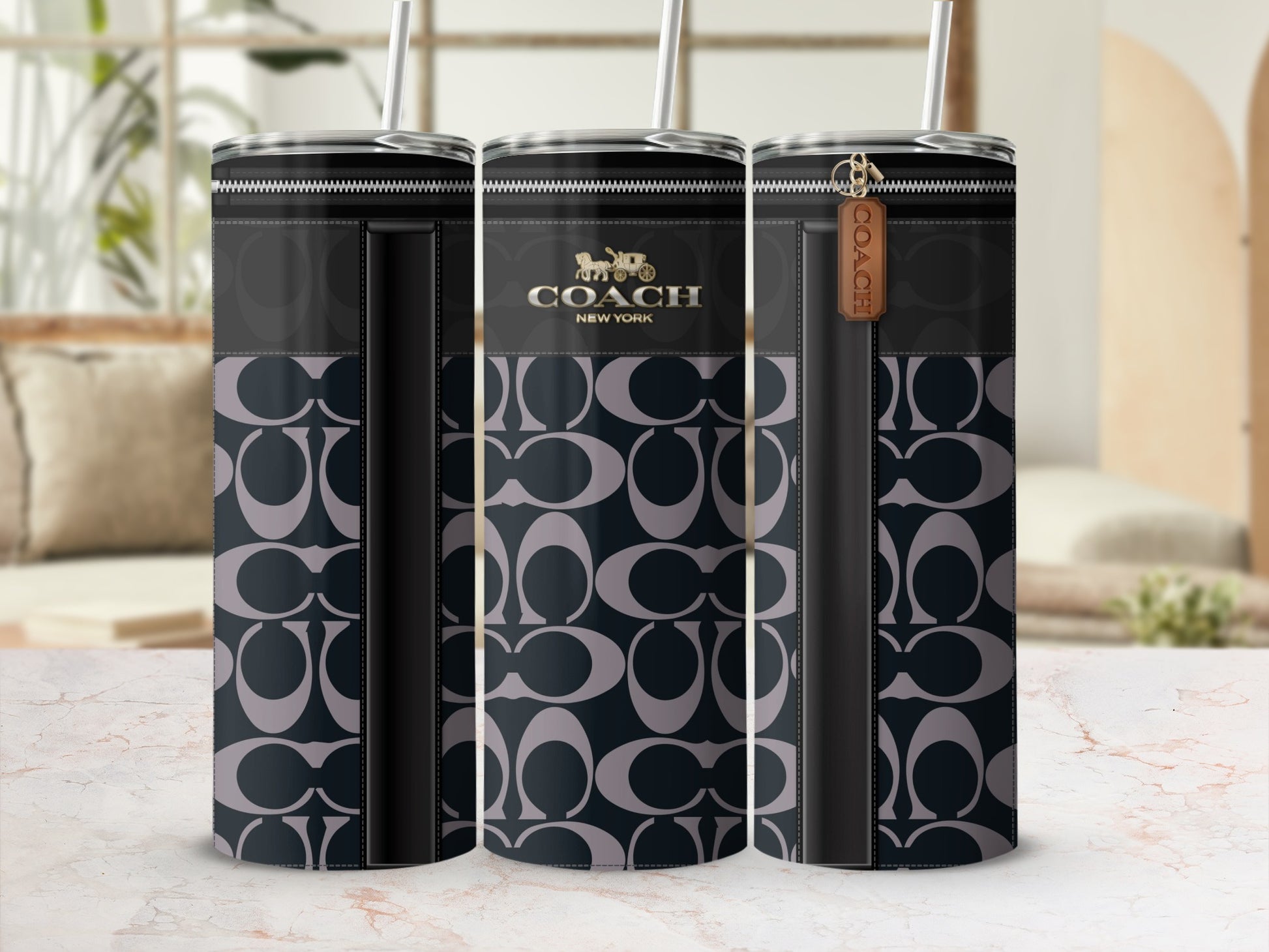 Stylish Black Coach New York Insulated Tumbler