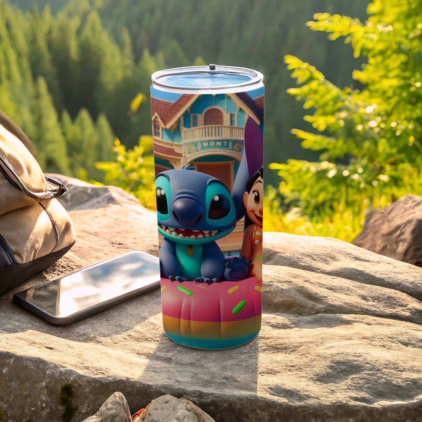 Adorable Cartoon Characters Outdoor Adventure Tumbler