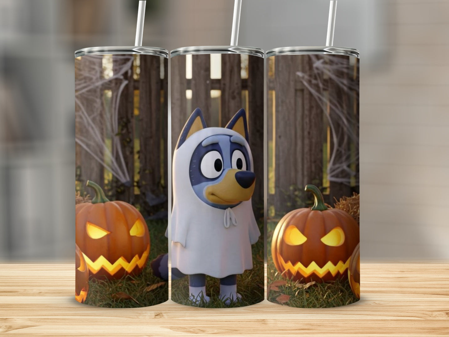 Cute Halloween Character with Pumpkins tumbler