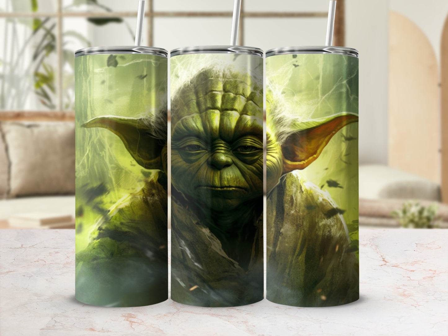 Wise Master Yoda Jedi Star Wars mystical green tumbler product type
