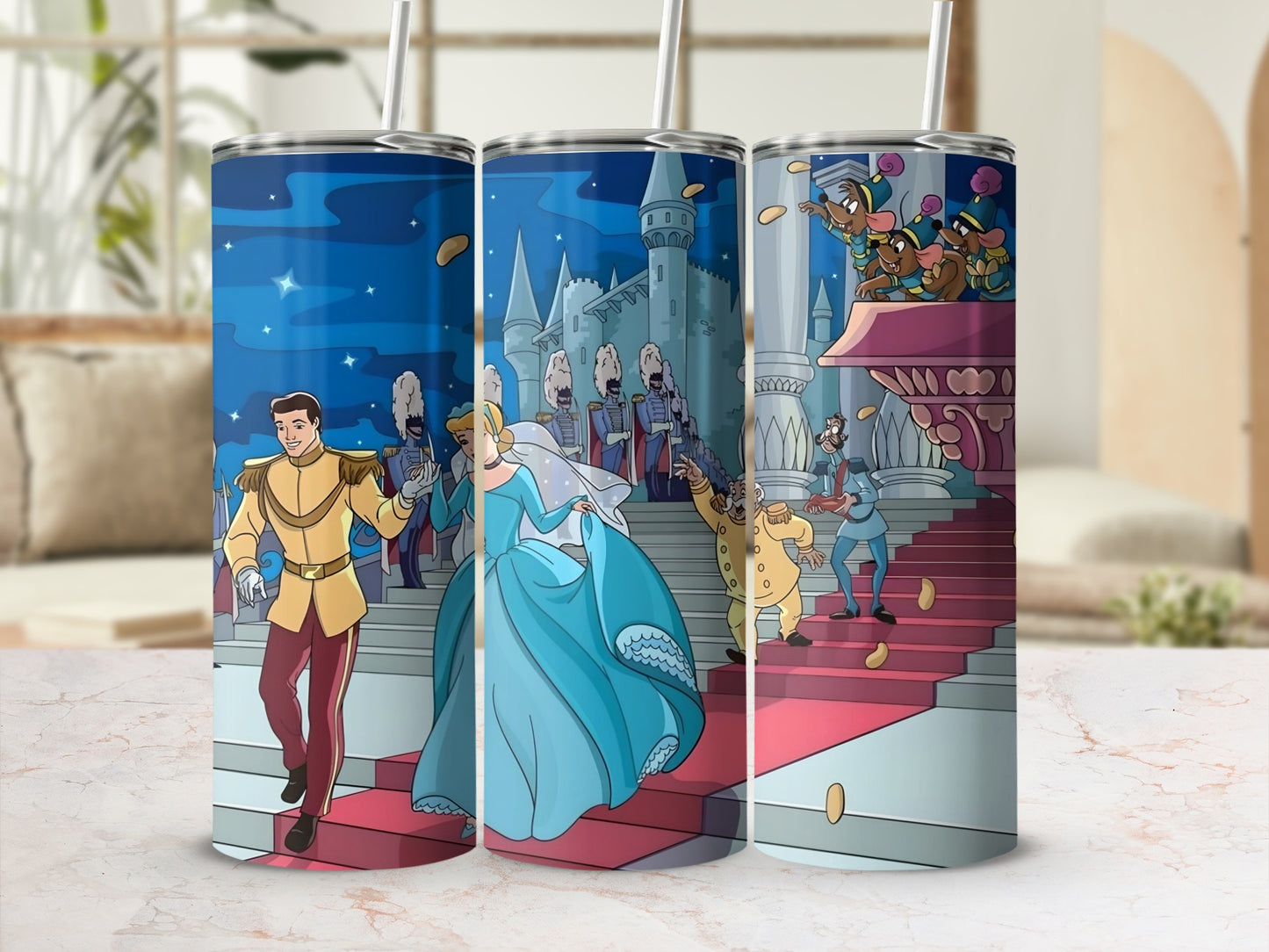 Cinderella Prince Dance Scene Tumbler with Straw