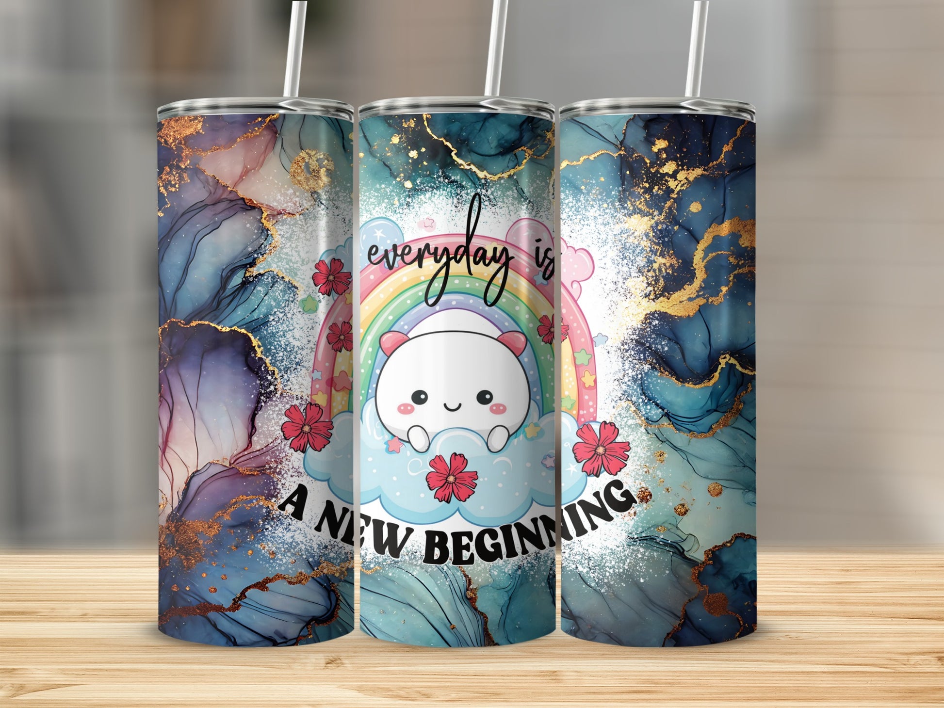 Everyday is a New Beginning Colorful Tumbler
