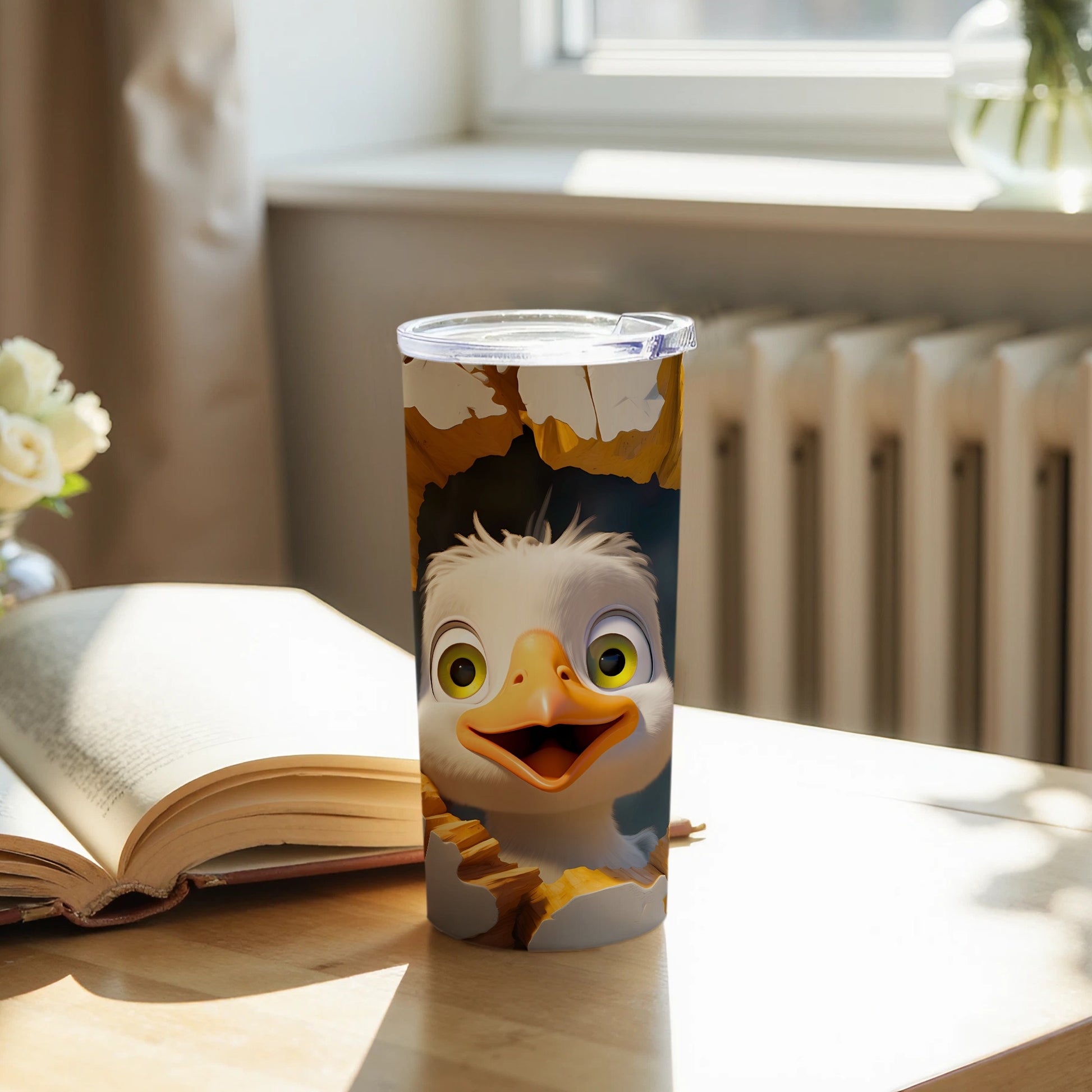 Cartoon Baby Bird Breaking Eggshell Design Tumbler product type

Tumbler, Cup, Drinkware, Bird, Baby bird, Chick, Hatching, Eggshell, Cute, Adorable, Cartoon, Animation, Yellow eyes, Orange beak, Funny, Happy, Animal design, Pet lover, Gift idea, Travel mug