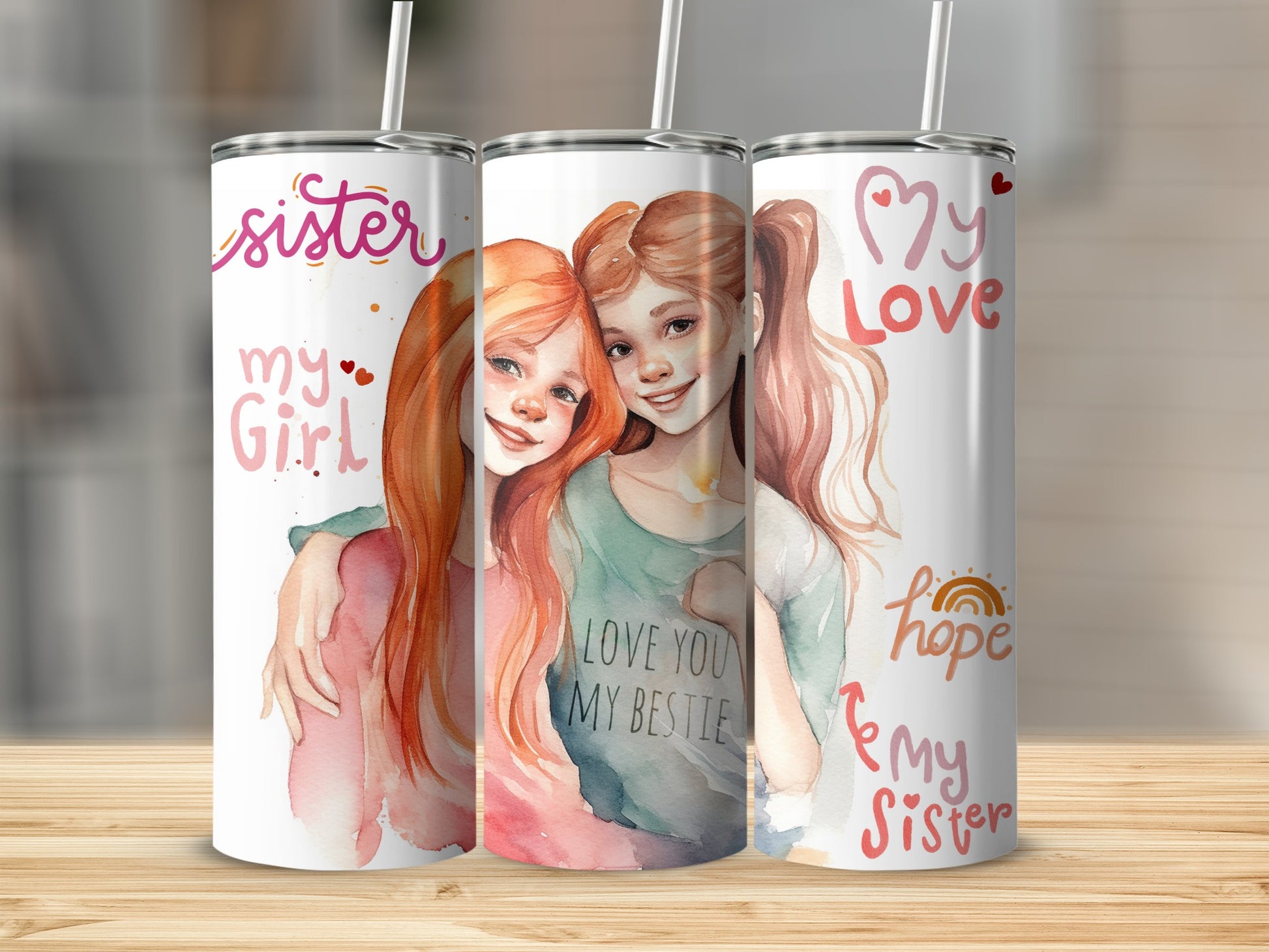 Beautiful Artistic Tumblers for Sister and Bestie