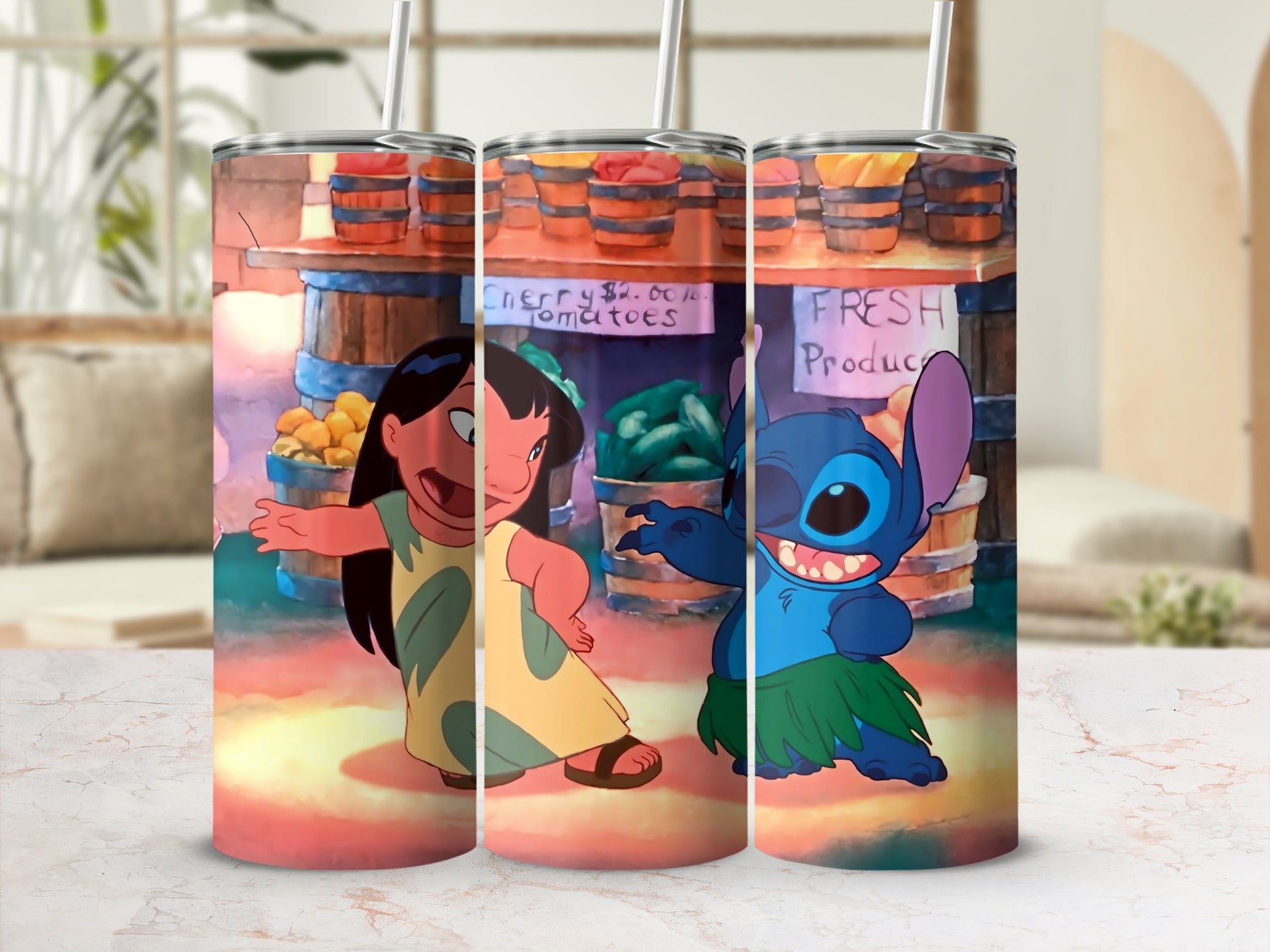 Lilo and Stitch Fresh Produce Market Tumbler Cup