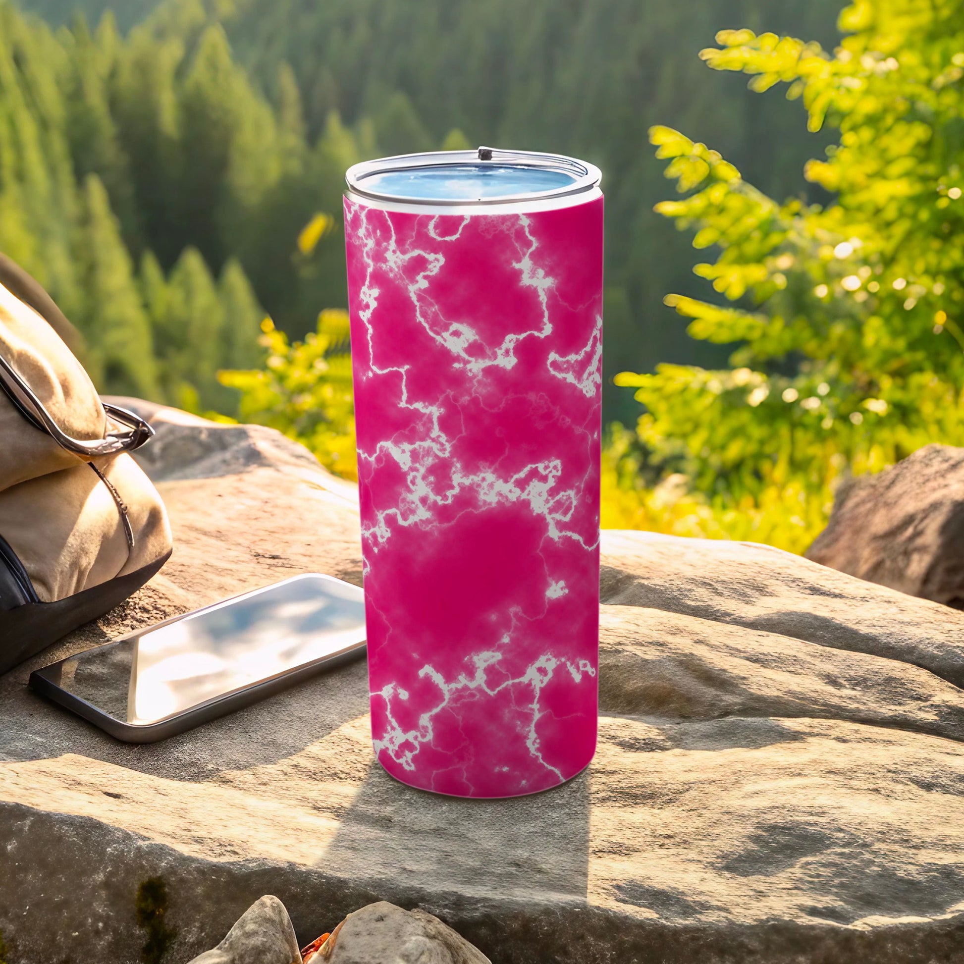 Pink Marble Patterned Travel Tumbler product type