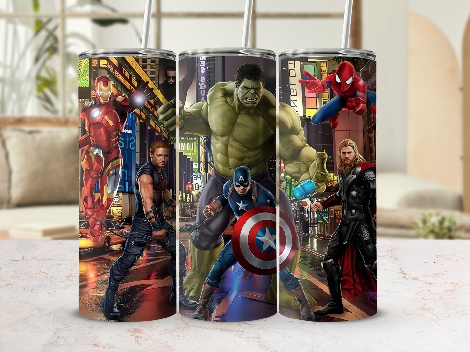 Marvel Superheroes Collage Tumbler Flask