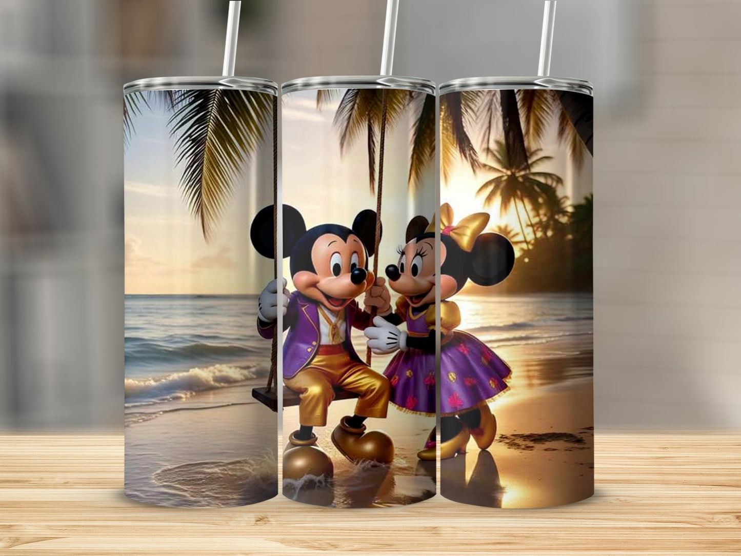 Mickey and Minnie Beach Scene Insulated Tumbler