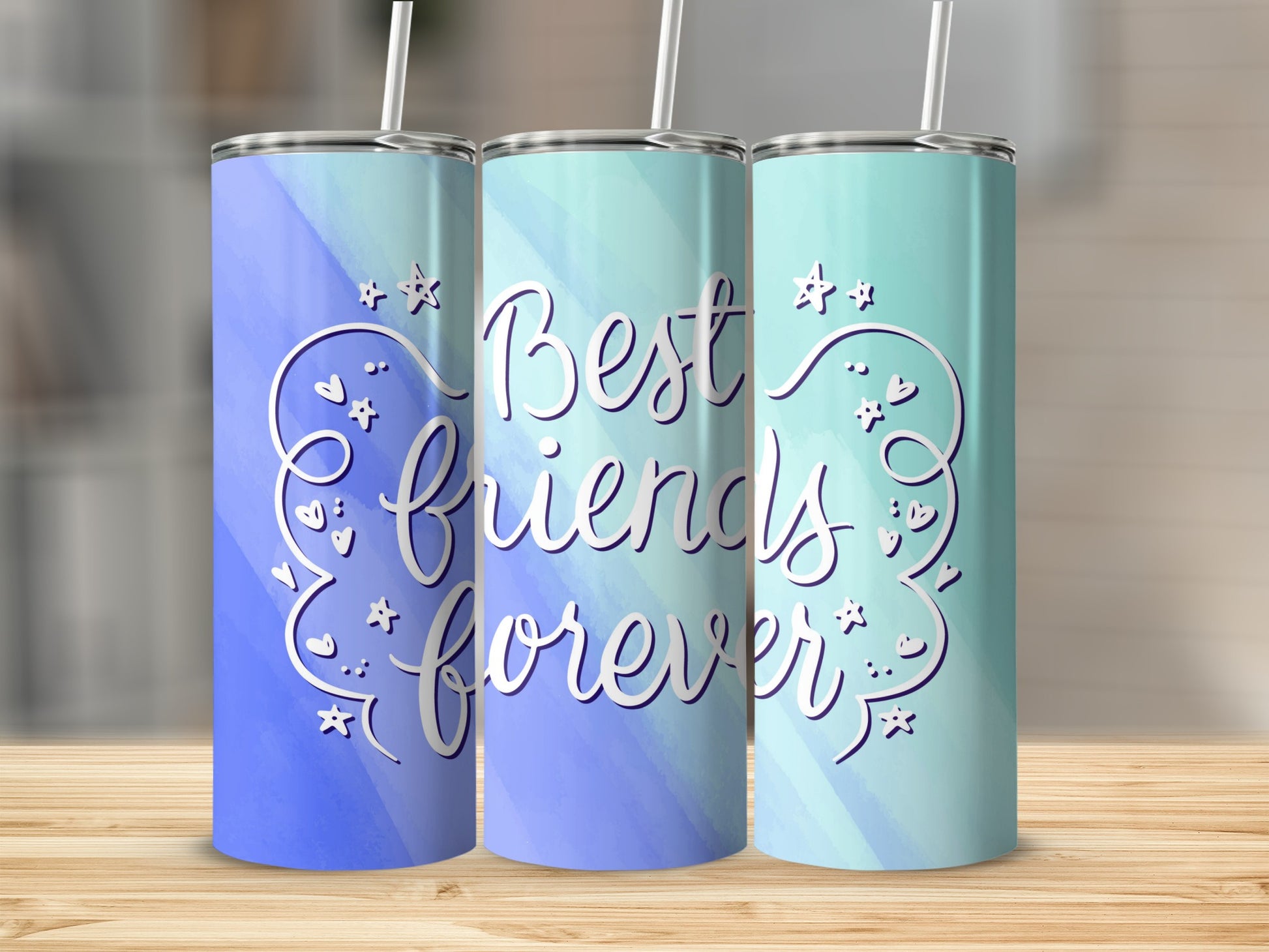 Best Friends Forever Pastel Design Tumbler