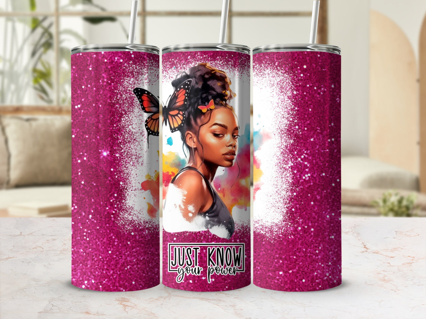 Just Know Your Power Butterfly Art Tumbler Cup Product