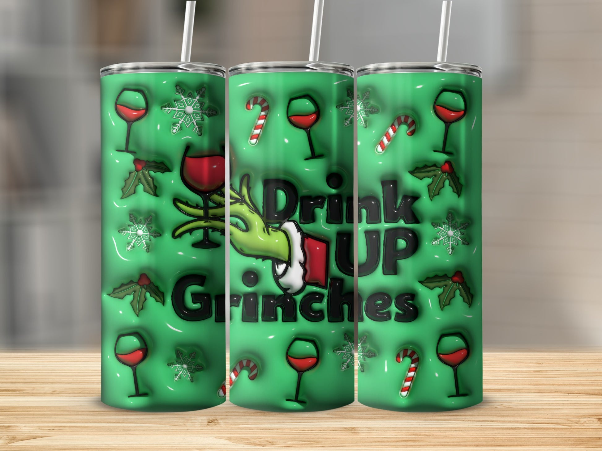 Drink Up Grinches Christmas Holiday Themed Tumbler