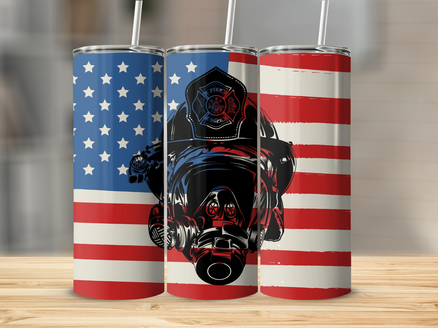 Firefighter American Flag Tumbler Drinkware Product