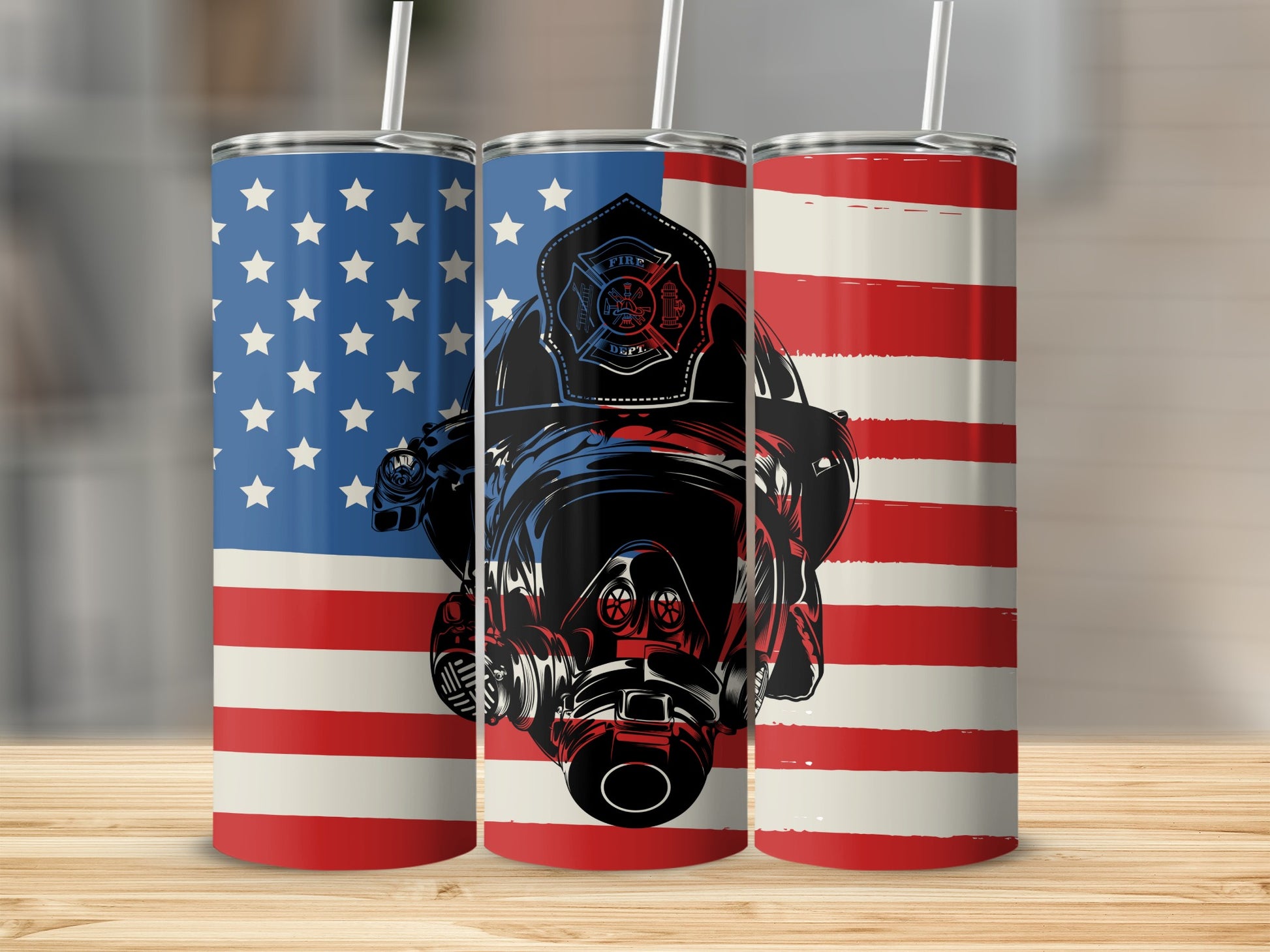 Firefighter American Flag Tumbler Drinkware Product
