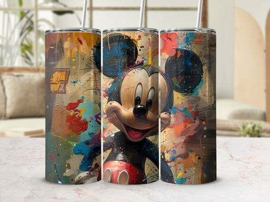 Colorful Abstract Mickey Mouse Design Tumbler Cup