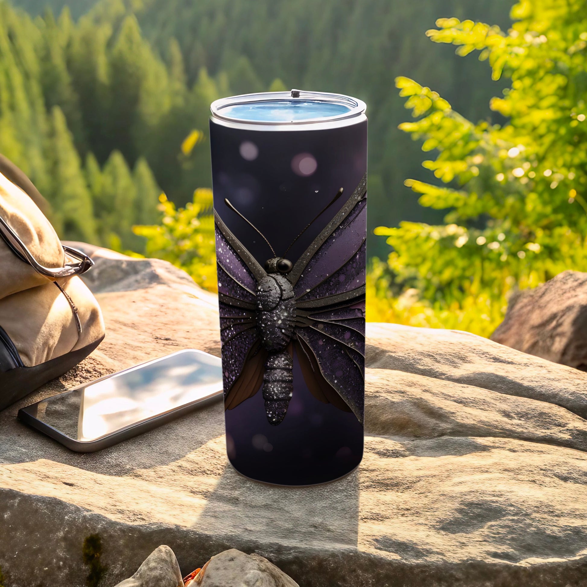 Mystical Glitter Butterfly Travel Beverage Tumbler product type